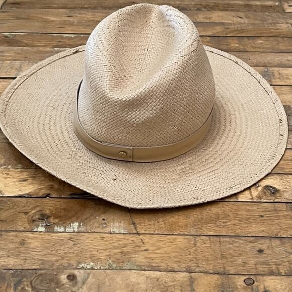 Janessa Leoné Women\'s Size Medium Beige Straw Simone Fedora Hat main image 7